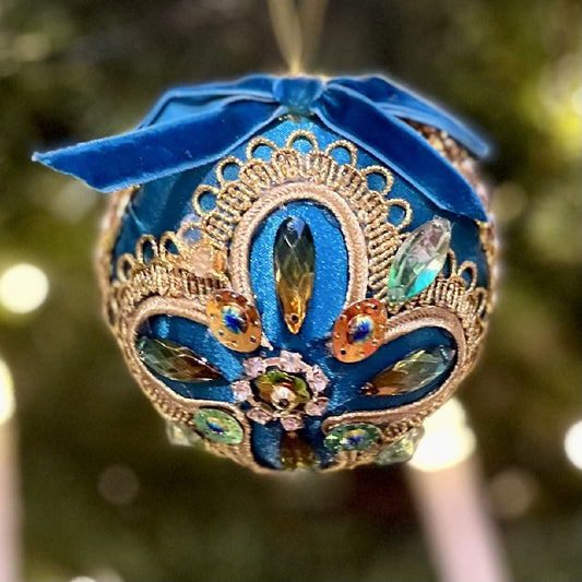 CROWN JEWEL TEAL HANGING ORNAMENT X2822TE
