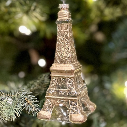 EIFFEL TOWER GOLD GLASS ORNAMENT X2845