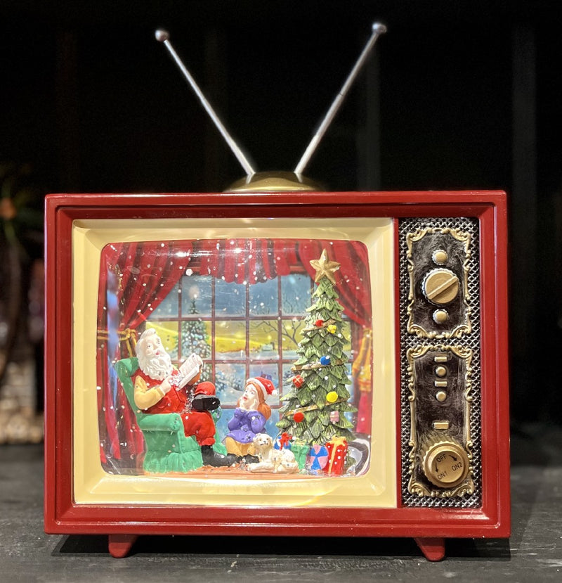CHRISTMAS TV MUSIC BOX SITTING SANTA X2924