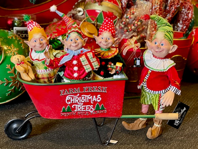 CHRISTMAS BARROW RED 70X25X28CM X3891