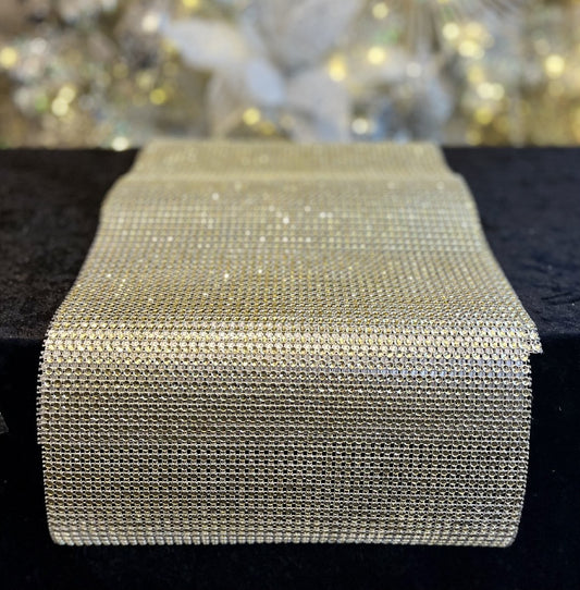 DIAMONTE TABLE RUNNER 25 X 200CM GOLD XFTDIGO