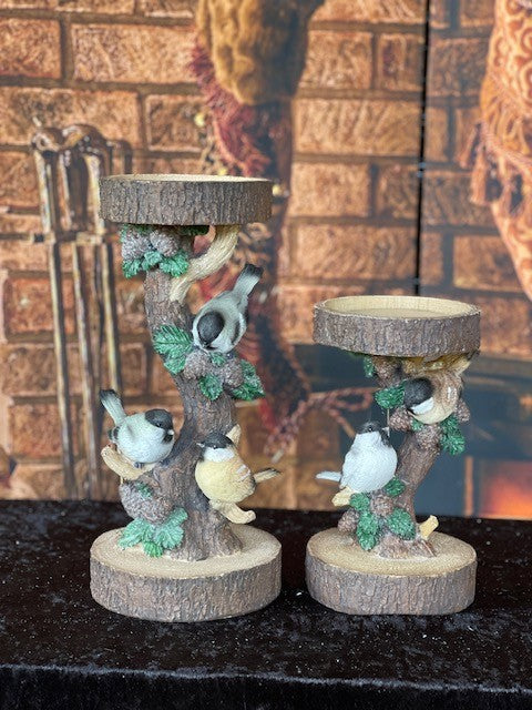 FORREST BIRD PILLAR CANDLE HOLDER - SMALL