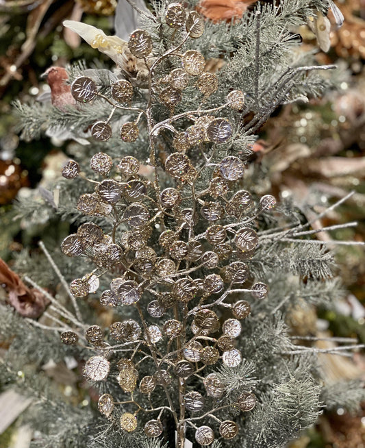 CHAMPAGNE GLITTER BUD LEAF SPRAY XQEZCLB