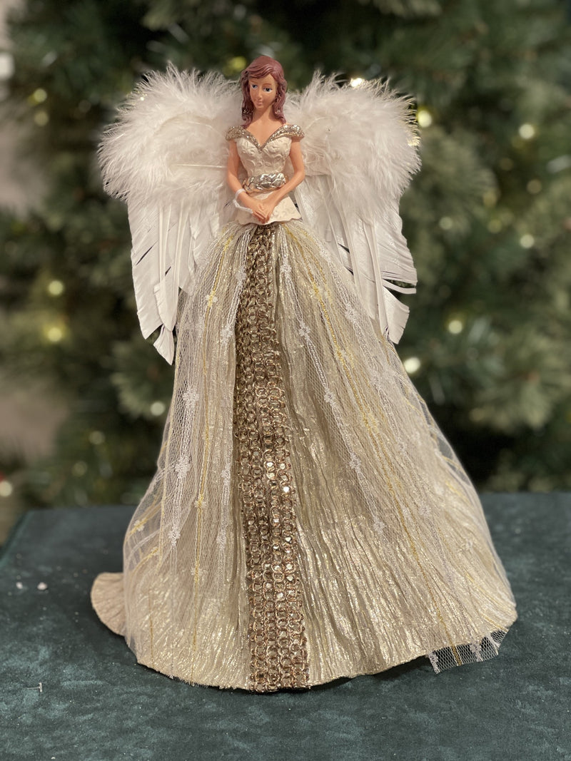 CHAMPAGNE/WHITE CONE ANGEL TOPPER XMLDACW