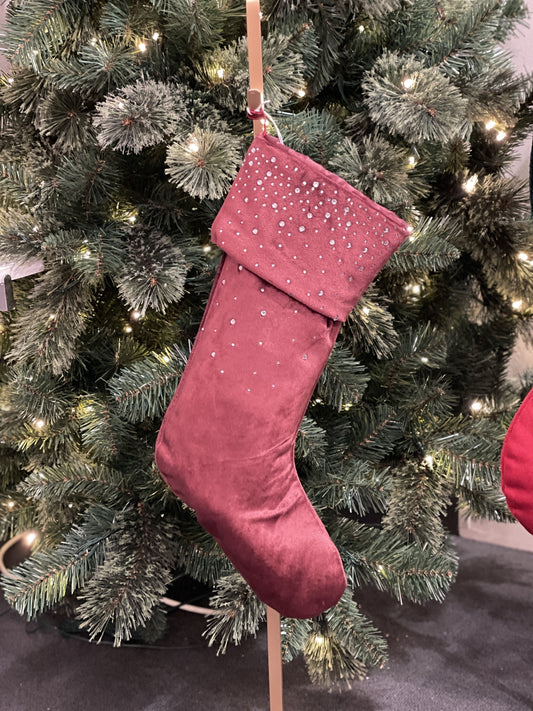 VELVET DIAMONTE STOCKING BURGUNDY XFTLXSB