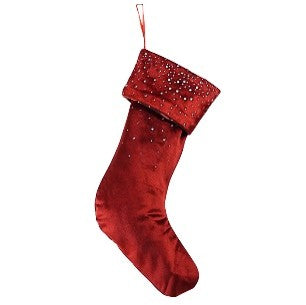 VELVET DIAMONTE STOCKING RED XFTLXSR
