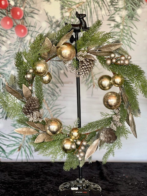 SPRUCE CHAMPAGNE COPPER PINECONE WREATH XDWBZWL