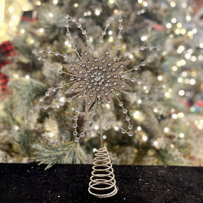 WIRE JEWEL CHAMPAGNE FLOWERBURST TREE TOPPER XVACTTF