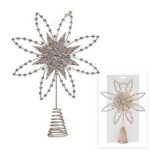 WIRE JEWEL CHAMPAGNE FLOWERBURST TREE TOPPER XVACTTF