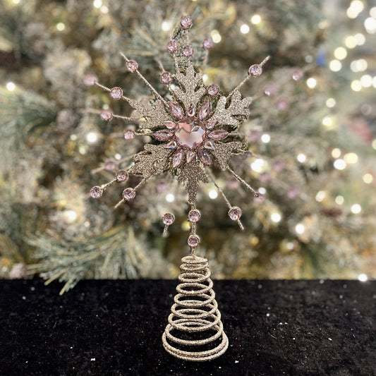 WIRE JEWEL CHAMPAGNE PINK STAR TREE TOPPER XVAPJTT