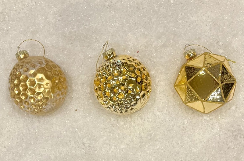 GLASS BAUBLE CHAMPAGNE SET OF 3 XGFMAG3