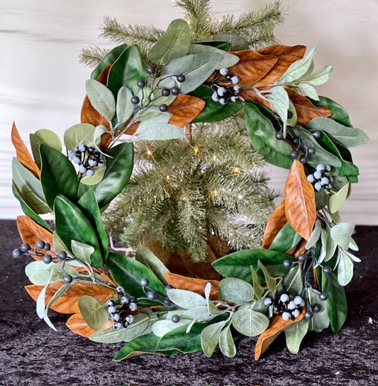 MAGNOLIA BLUEBERRY WREATH XDWBLWR