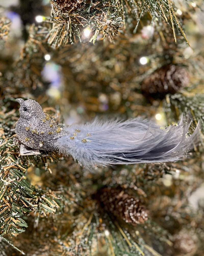 SILVER BEADED CLIP ON BIRD XFRTBSI