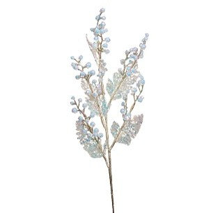 IRIDESCENT WHITE BERRY FERN SPRAY XQEBECW