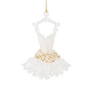 ACRYLIC HANGING BALLET DRESS PEARL GOLD XATNCDG