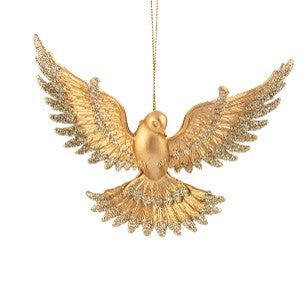 PLASTIC HANGING DOVE GOLD XATNMDG