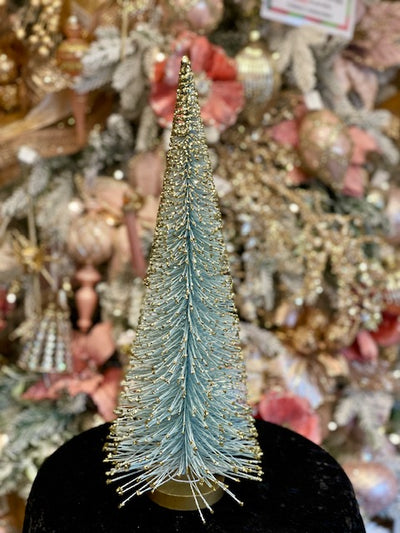 ELEGANT PALE BLUE GLITTER BRISTLE TREE XDHSMGY