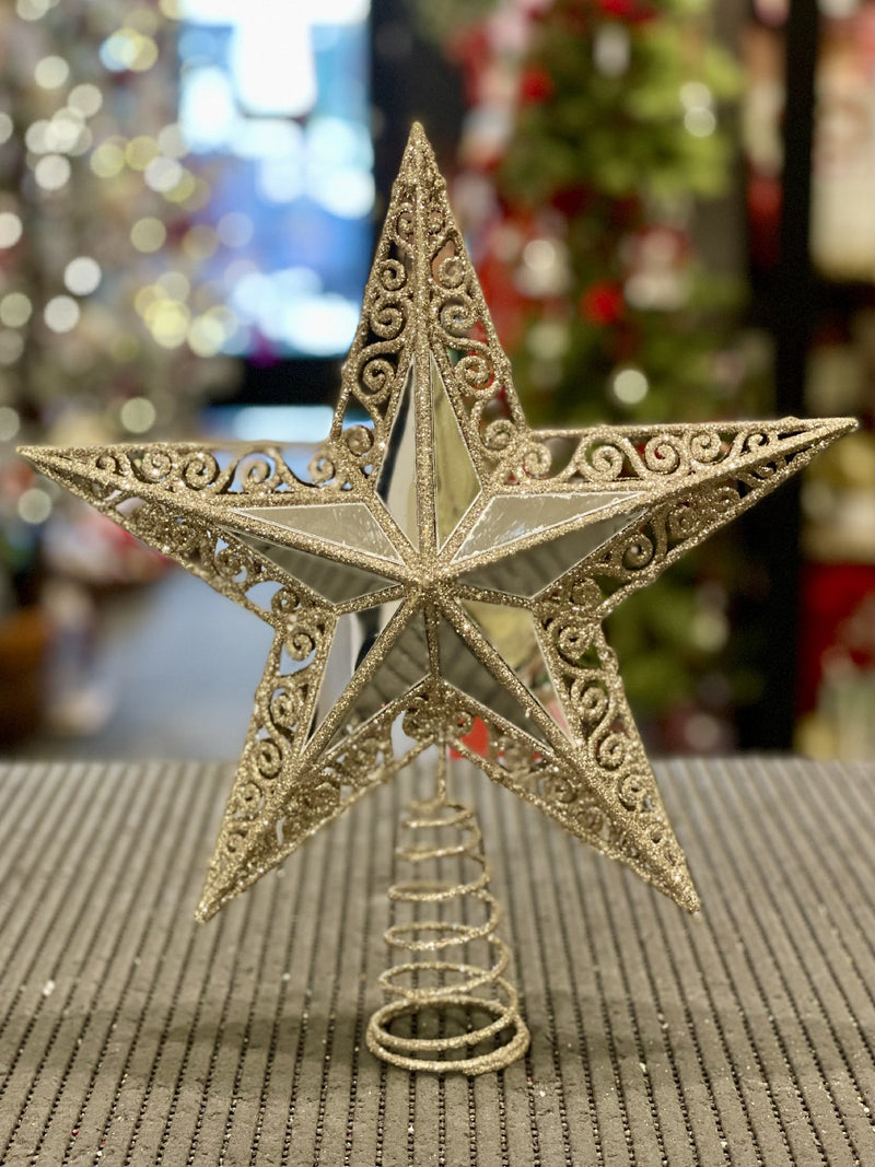 CHAMPAGNE FIVE POINT STAR TREE TOPPER XVLYTSG