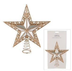 CHAMPAGNE FIVE POINT STAR TREE TOPPER XVLYTSG
