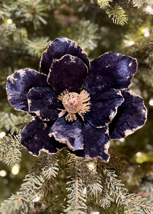 CLIP ON VELVET MAGNOLIA NAVY XFVIVMN