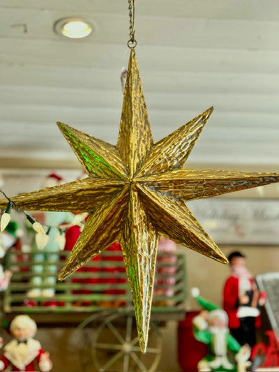 METAL ANTQUE GOLD MORAVIAN STAR SMALL XVNGSTS