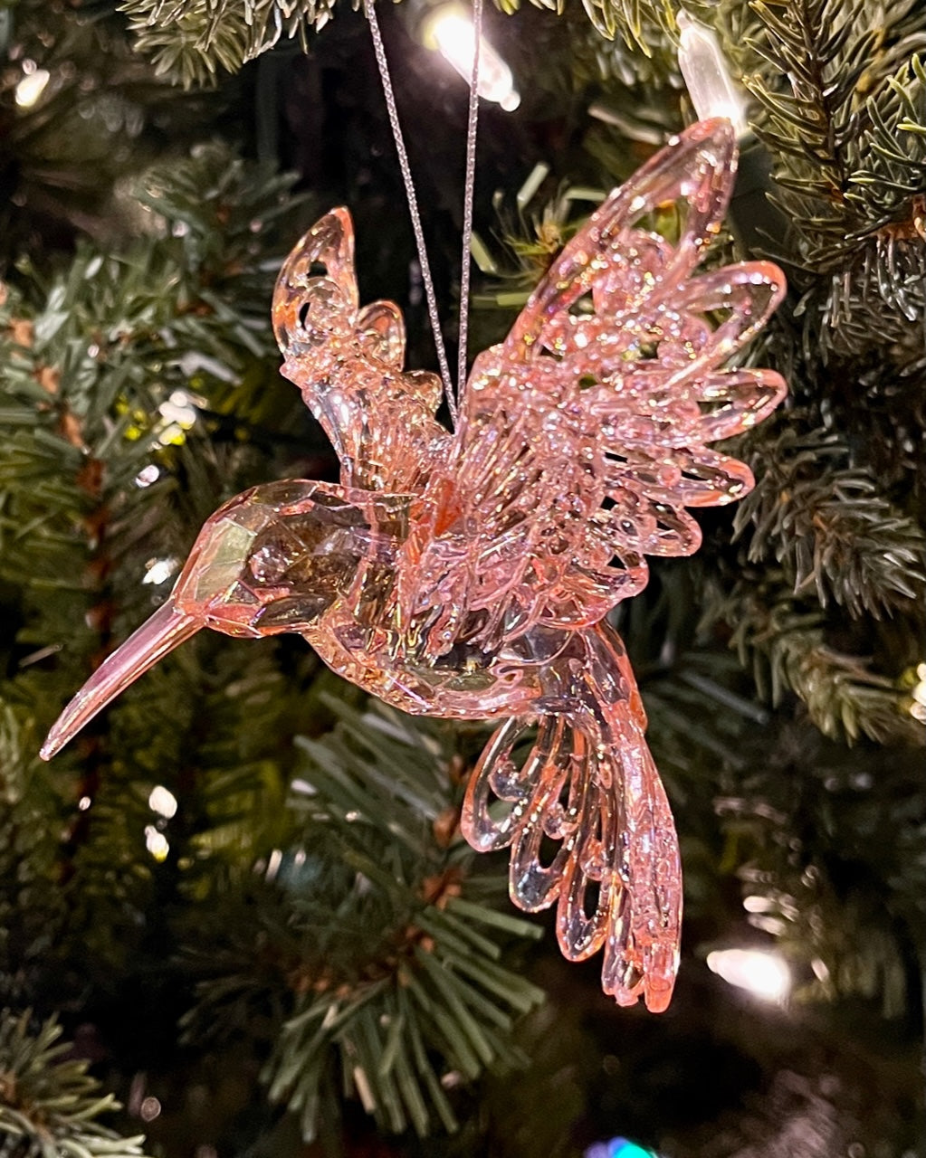 ACRYLIC HUMMINGBIRD PINK ORNAMENT XASCPHB