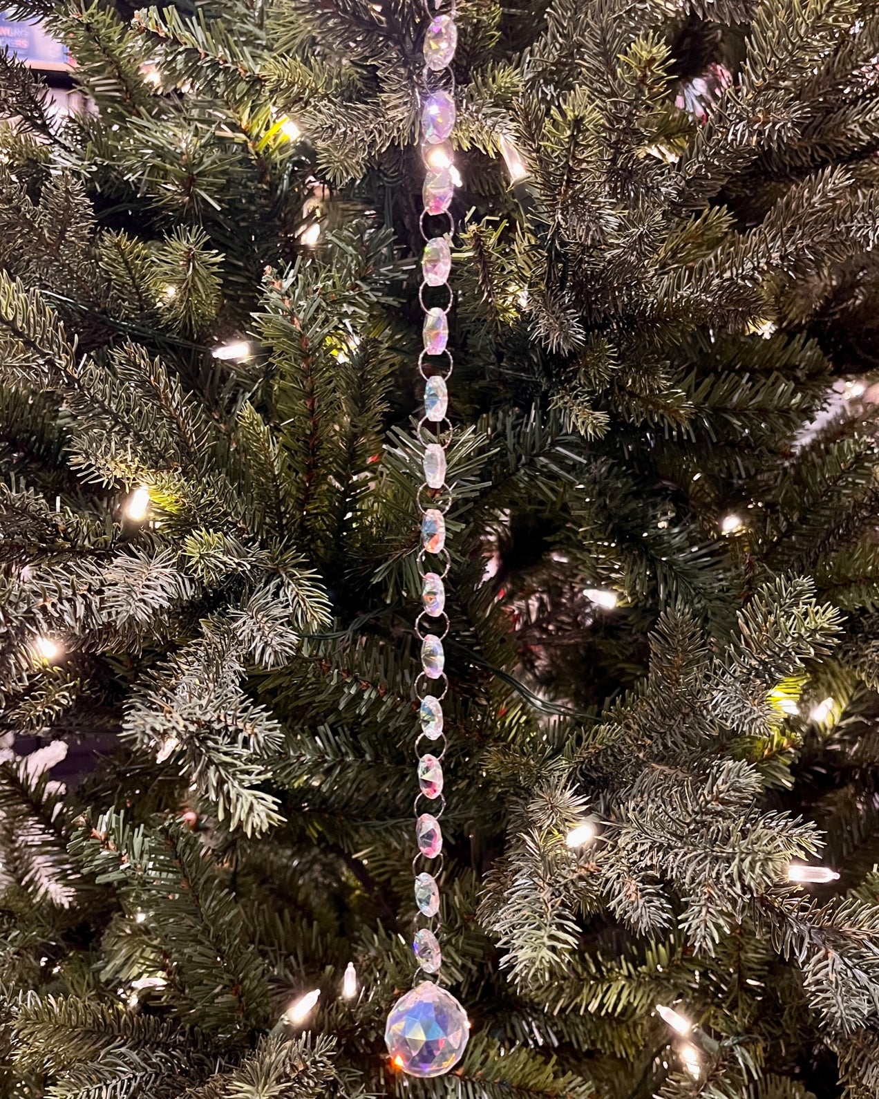 CRYSTAL IRRIDESCENT LONG BALL DROP ORNAMENT XGUILOG