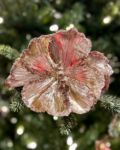 CLIP ON FABRIC MAGNOLIA GLITTER EDGE CHAMPAGNE XDGZSAT