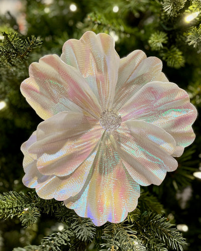 CLIP ON FABRIC MAGNOLIA IRRIDESCENT WHITE XDPBDCB