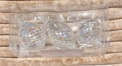 GLASS BAUBLE IRRIDESCENT SET OF 3 XGFNIR3