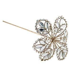 METAL CHAMPAGNE GLITTER FLOWER STEM XVAUFCF
