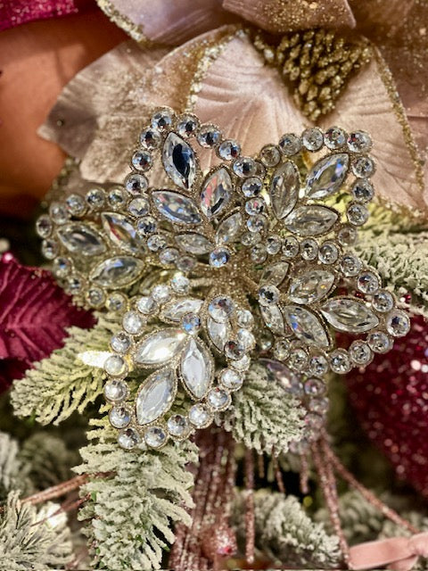 METAL CHAMPAGNE GLITTER FLOWER STEM XVAUFCF