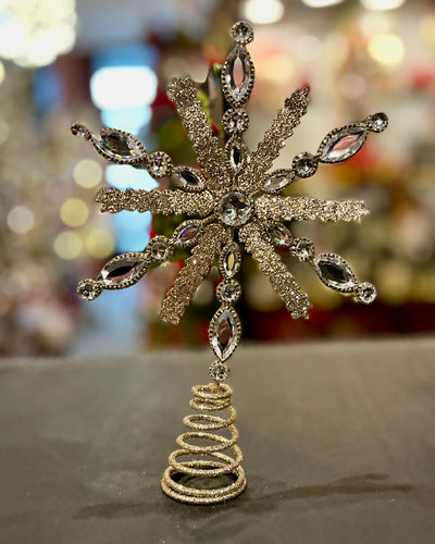 METAL CHAMPAGNE GLITTER MORAVIAN STAR TOPPER XVAUTCM