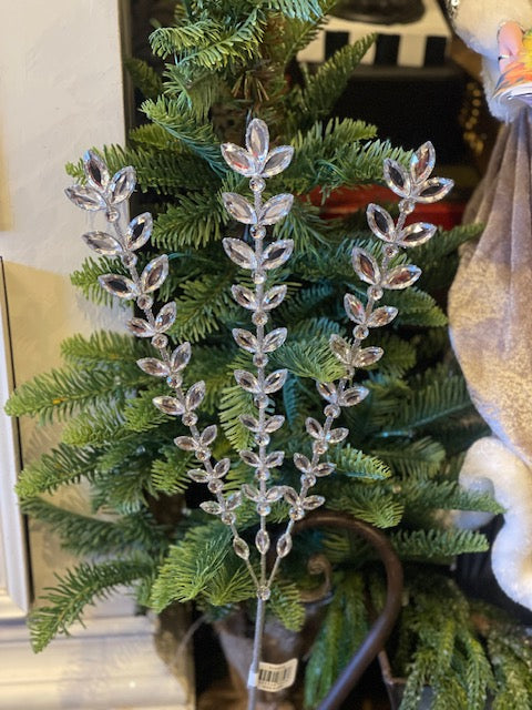 METAL SILVER GLITTER LEAF SPRAY XVAWFSL