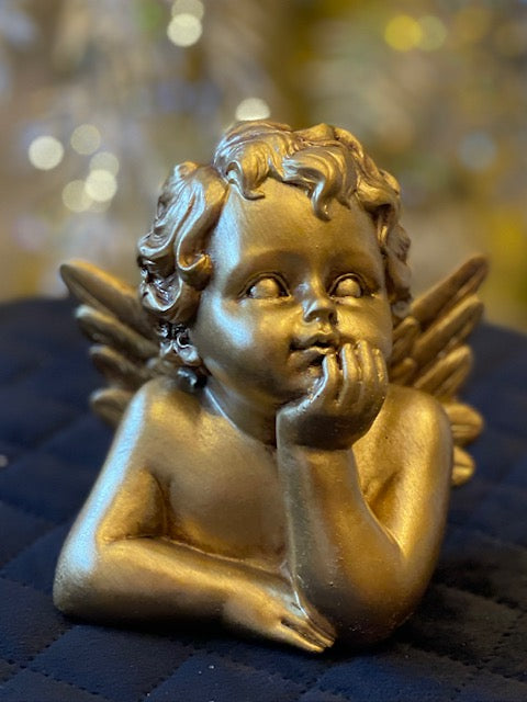 VALENTIA RESIN GOLD THINKING CHERUB XNTVTTH