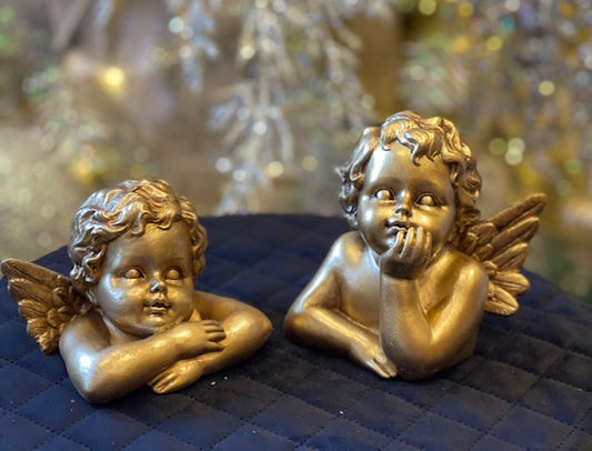VALENTIA RESIN GOLD THINKING CHERUB XNTVTTH
