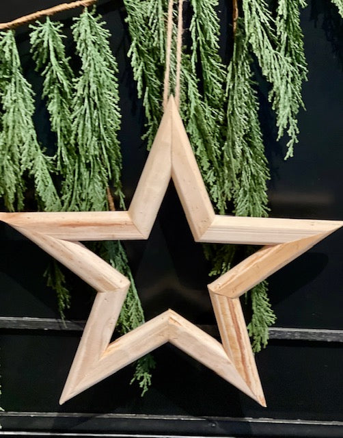 WOODEN STAR NATURAL HANGING LARGE XWDHSTL