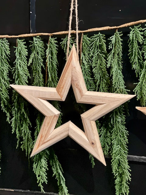 WOODEN STAR NATURAL HANGING SMALL XWDHSTS