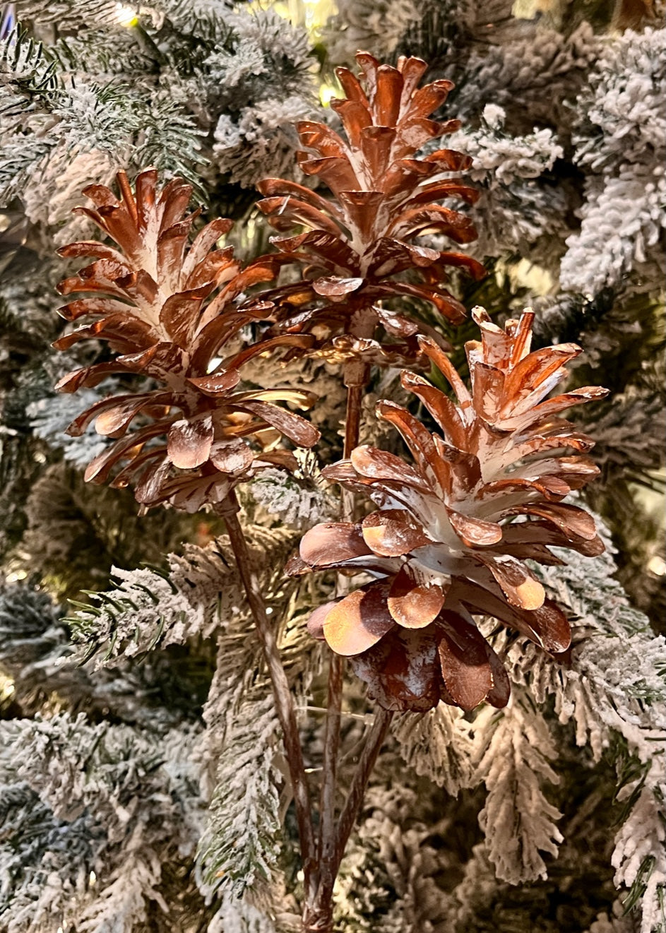 PLASTIC TRIPLE PINECONE SPRAY COPPER XDDPICZ
