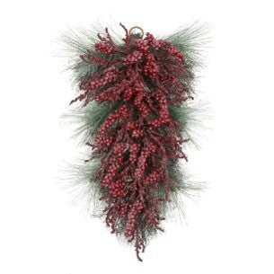 SPRUCE WITH RED BERRY TEARDROP SWAG XDDGRT