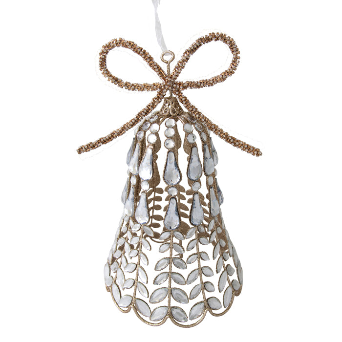 LARGE JEWELLED BOW BELL HANGING ORNAMENT XVAXBBL