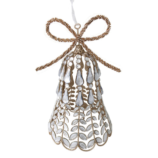 LARGE JEWELLED BOW BELL HANGING ORNAMENT XVAXBBL
