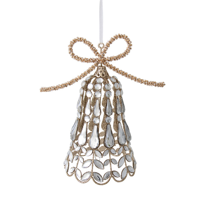 SMALL JEWELLED BOW BELL HANGING ORNAMENT XVAXBBS