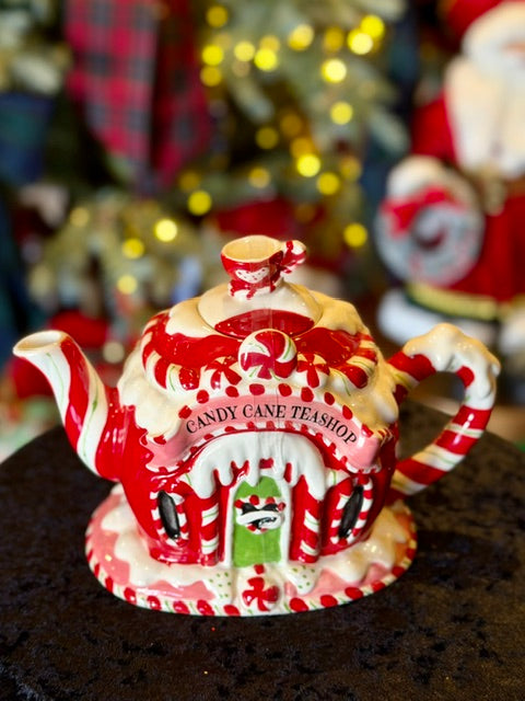 BLUE SKY CERAMICS - CANDY CANE TEASHOP TEAPOT