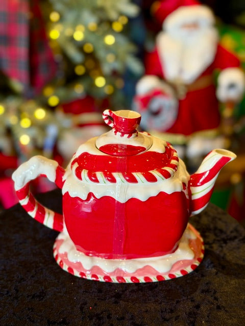 BLUE SKY CERAMICS - CANDY CANE TEASHOP TEAPOT
