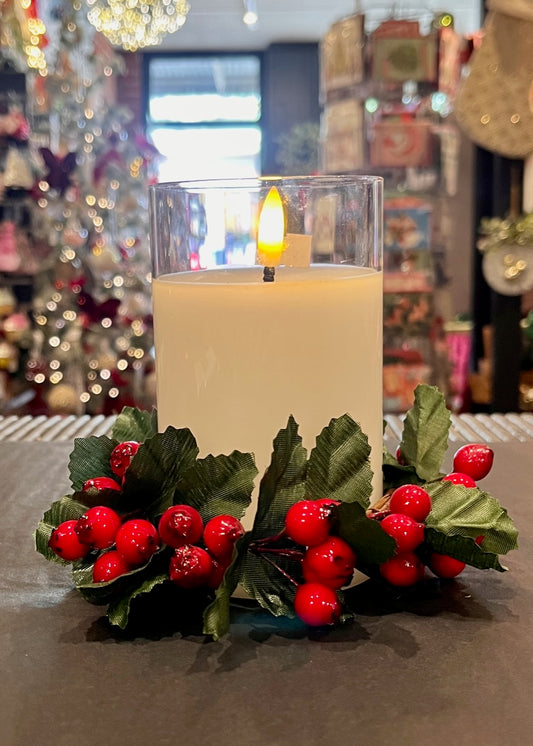 SMALL RED BERRY CANDLE RING XX2103