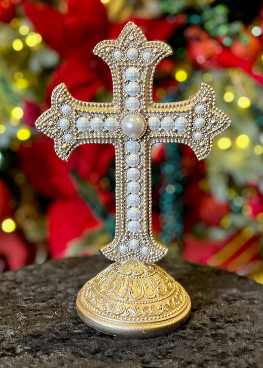 GOLD CROSS WITH PEARLS XX8041