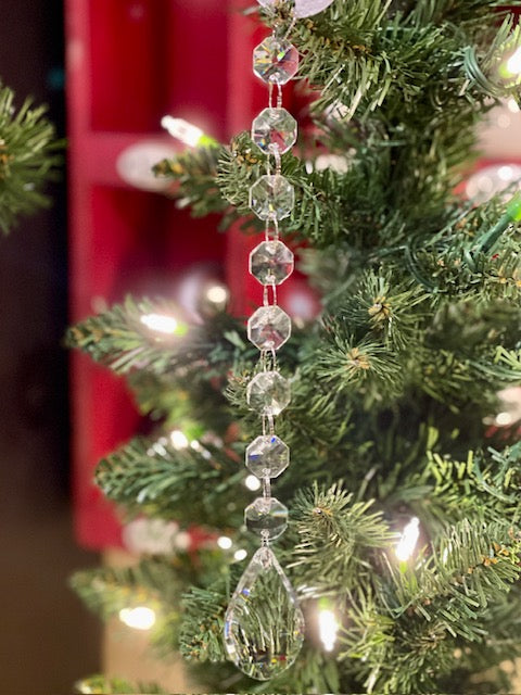 CRYSTAL DROP GLASS ORNAMENT XX12487
