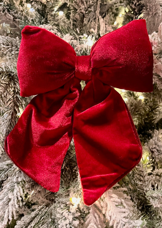 RED VELVET CLIP ON BOW XX12544