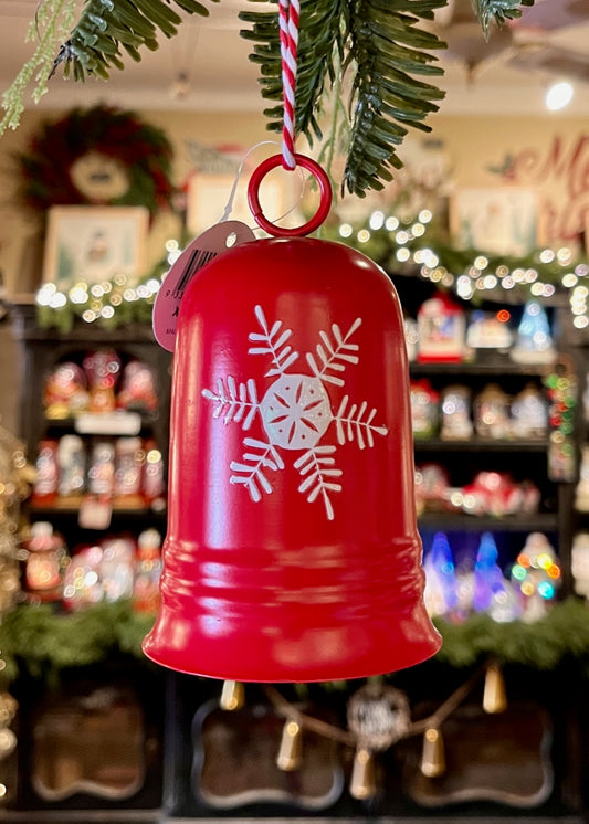 SMALL RED BELL WITH SNOWFLAKE DESIGN XX12866